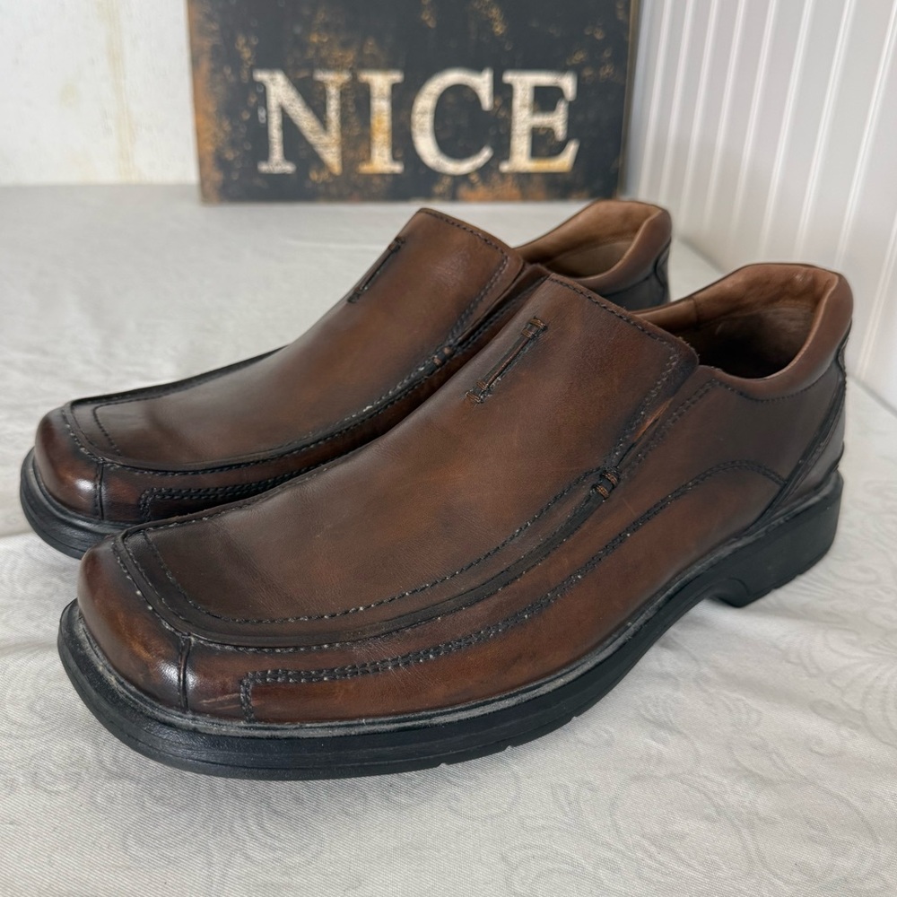 Clark’s Men’s Leather Slip On Square Toe Loafers Style 78341 Size 12M